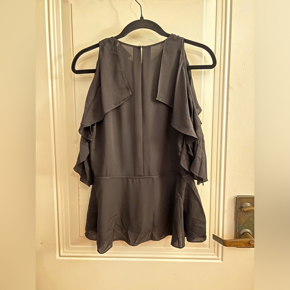 Theory Desiraya Cold Shoulder Flutter Sleeve Top - image 3